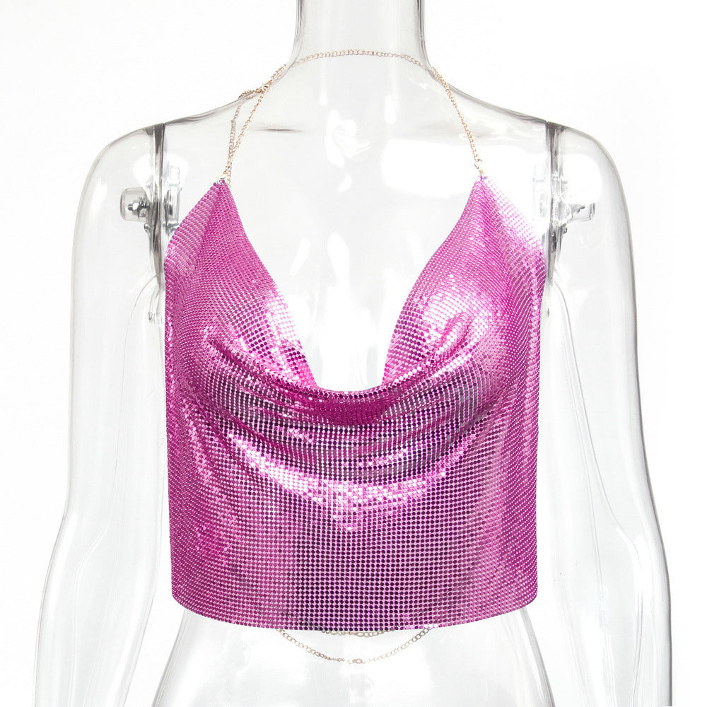 Metallic Chainmail Handkerchief Top
