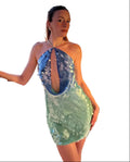 Hollow Backless Halter Sequin Dress