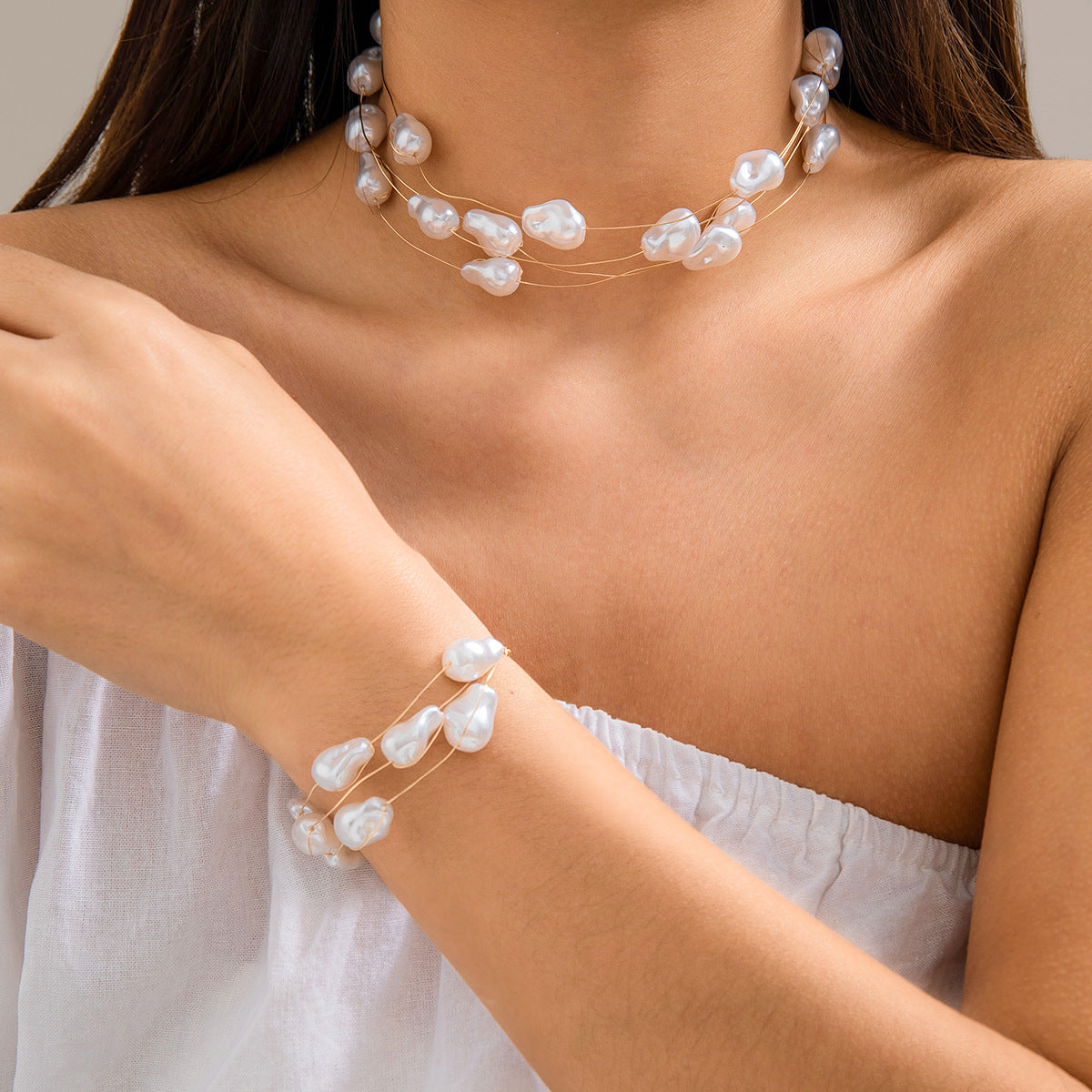 Baroque Imitation Pearl Necklace