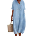 Cotton Blend Soft Drape Midi Dress