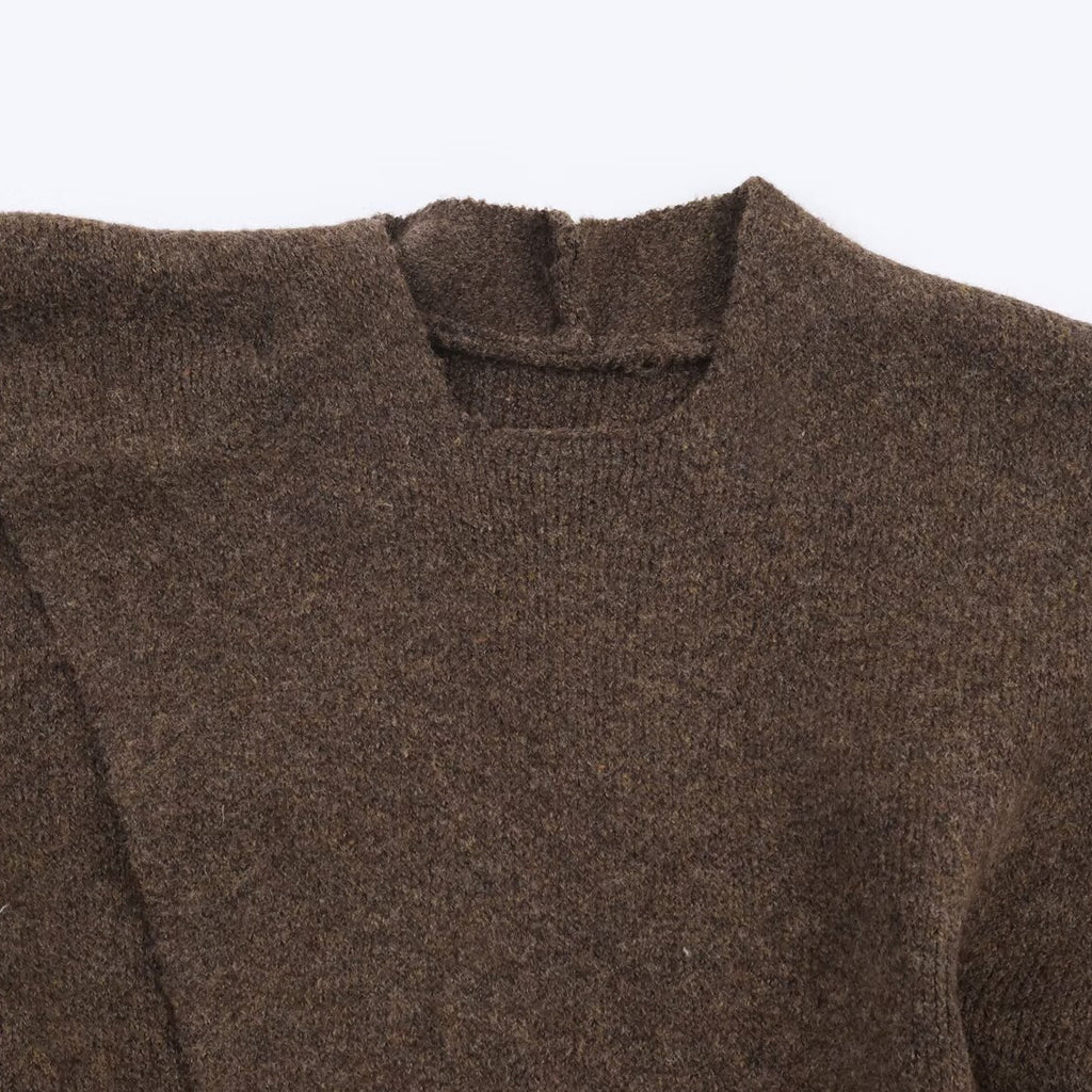 Scarf Collar Knitted Jumper