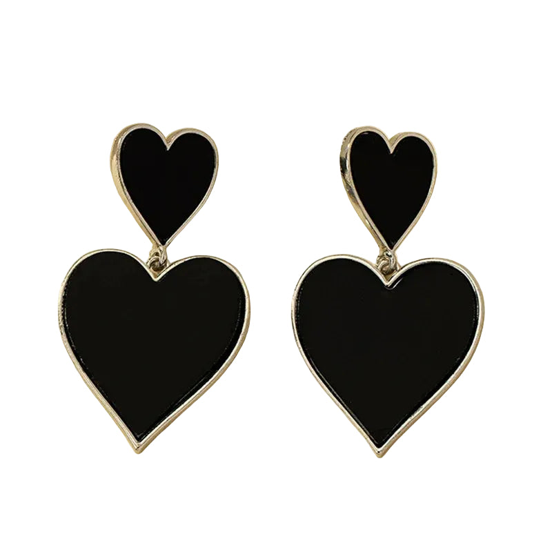 Large Metal Heart Drop Earrings