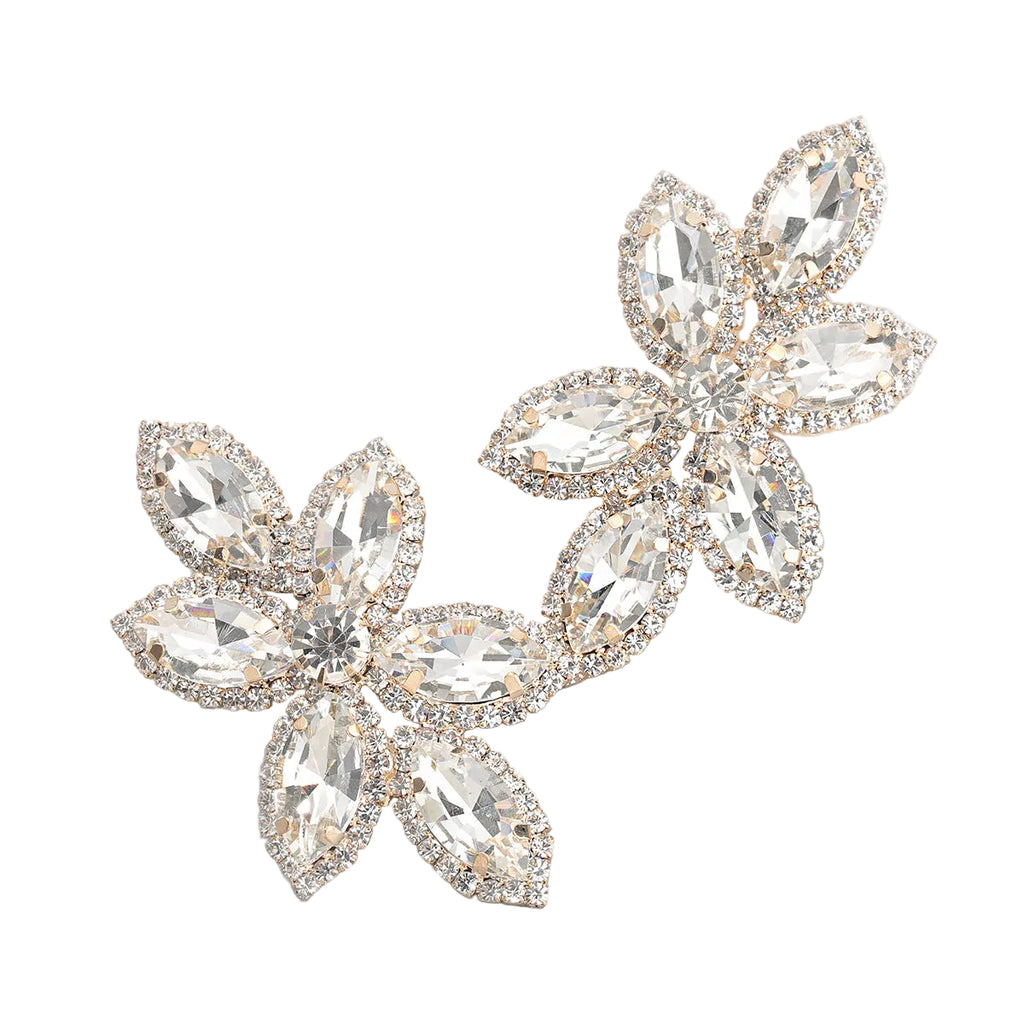 Statement Flower Crystal Earrings