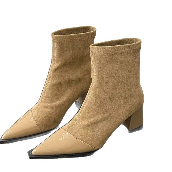 Chunky-heel Skinny High-heeled Boots
