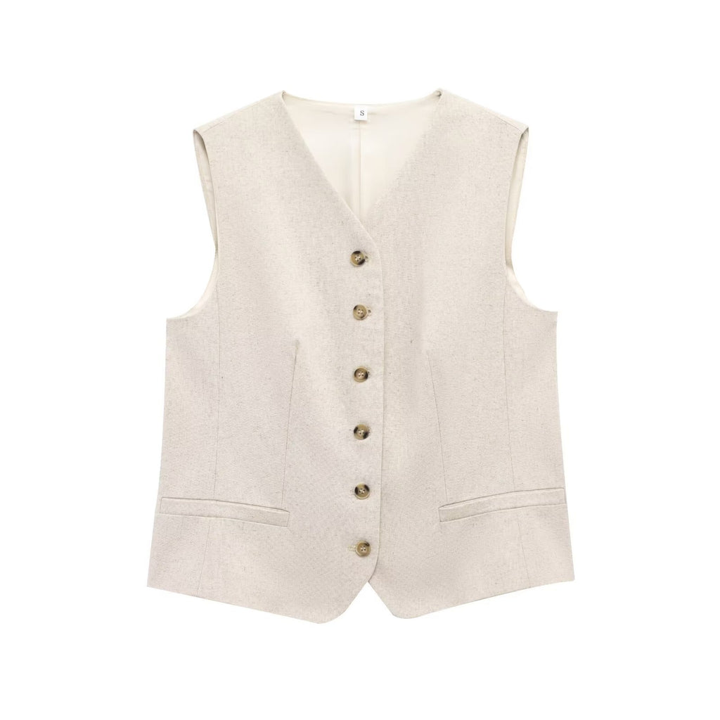 Linen Blend Waistcoat
