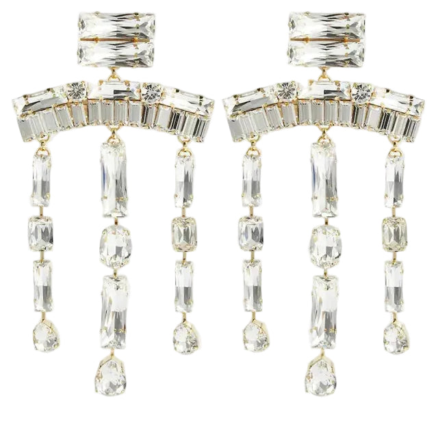 Geometric Rhinestone Oversized Earrings