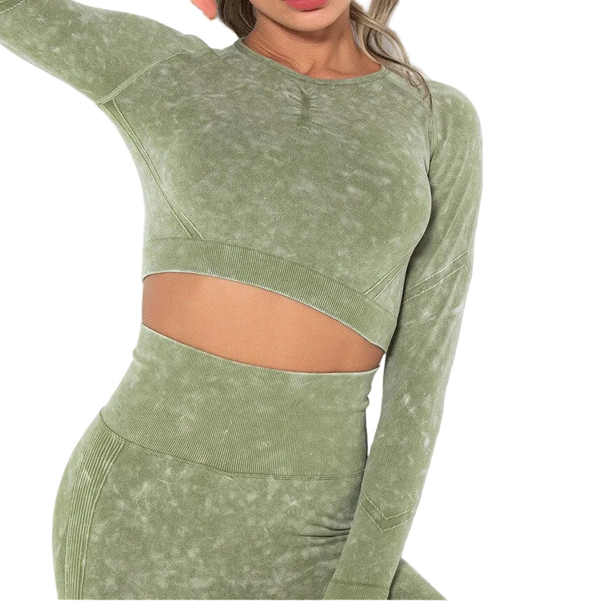 Tie-dye High Waist Seamless Yoga Set