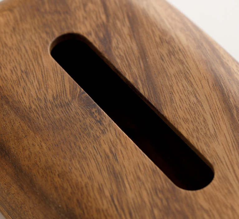 Solid wood tissue box
