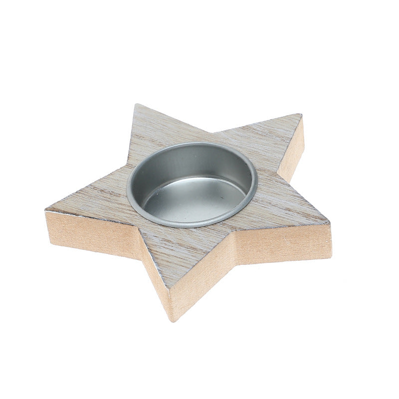 Wooden Snowflake Candle Holder