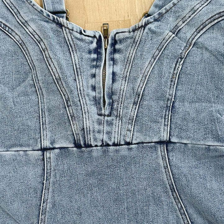 U-neck camisole used denim dress