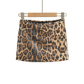 Leopard Print Sequin Mini Skirt