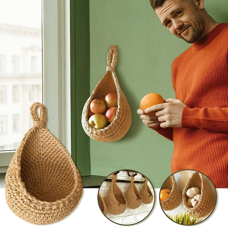 Handmade Woven Wall Hanging Storage Basket