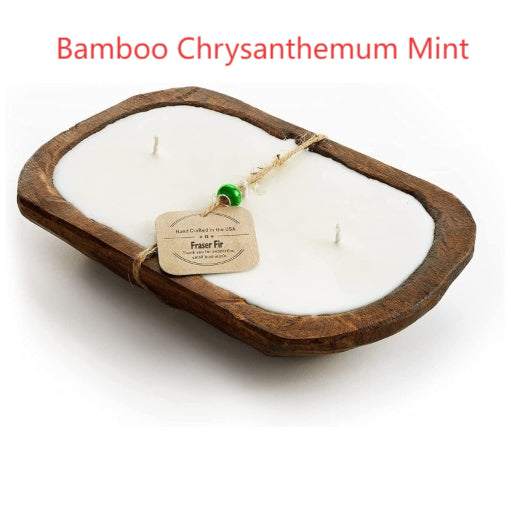 Wooden Basin Candle