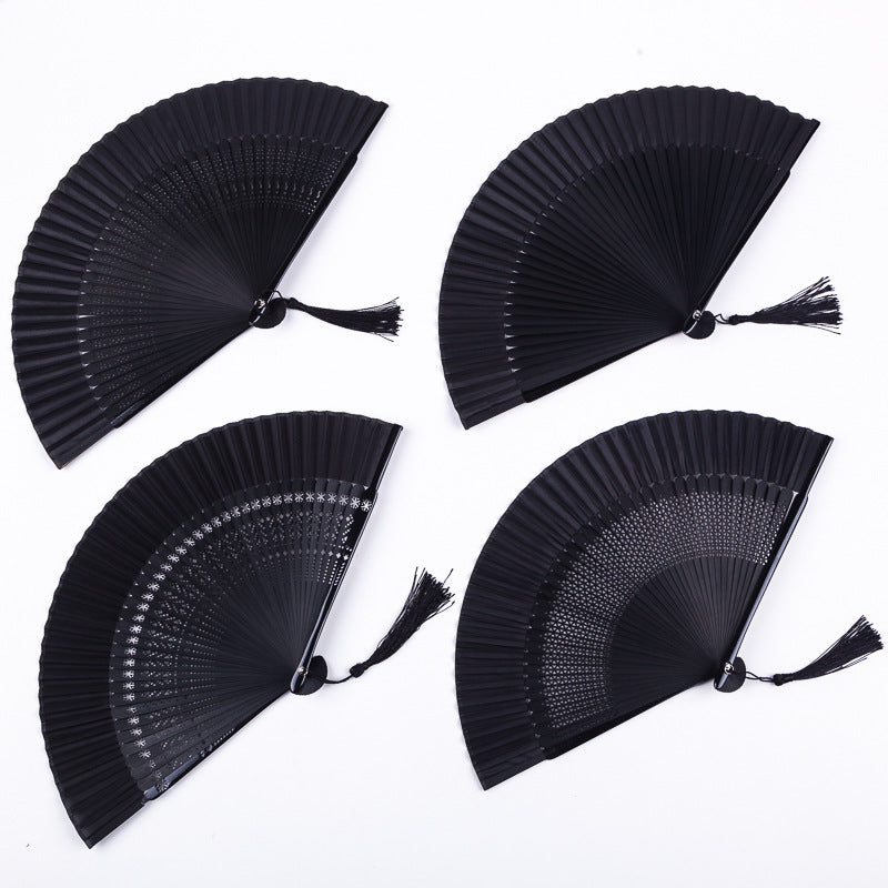 All Black Folding Fan