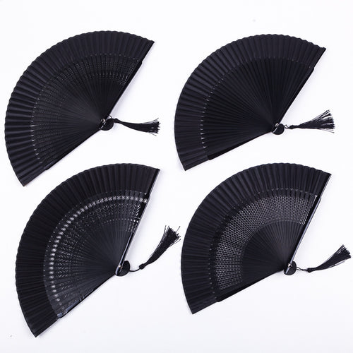 All Black Folding Fan