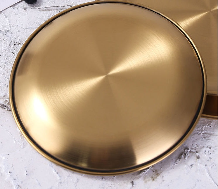 Gold Round Tray