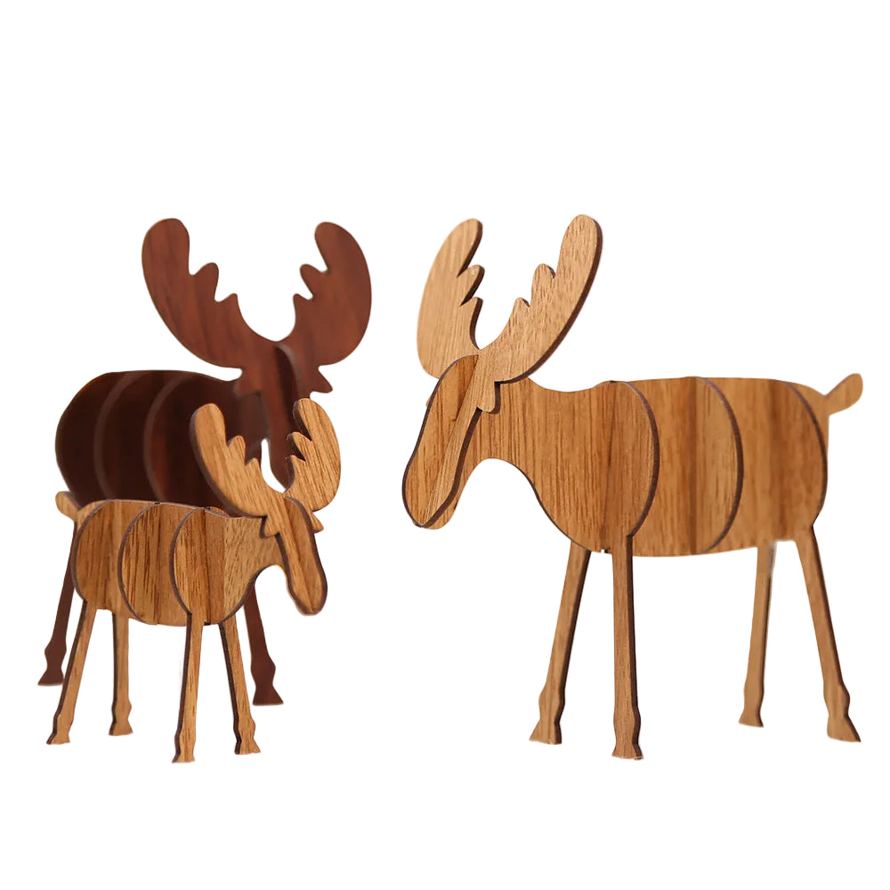 Wooden Crafts Christmas Elk Ornaments