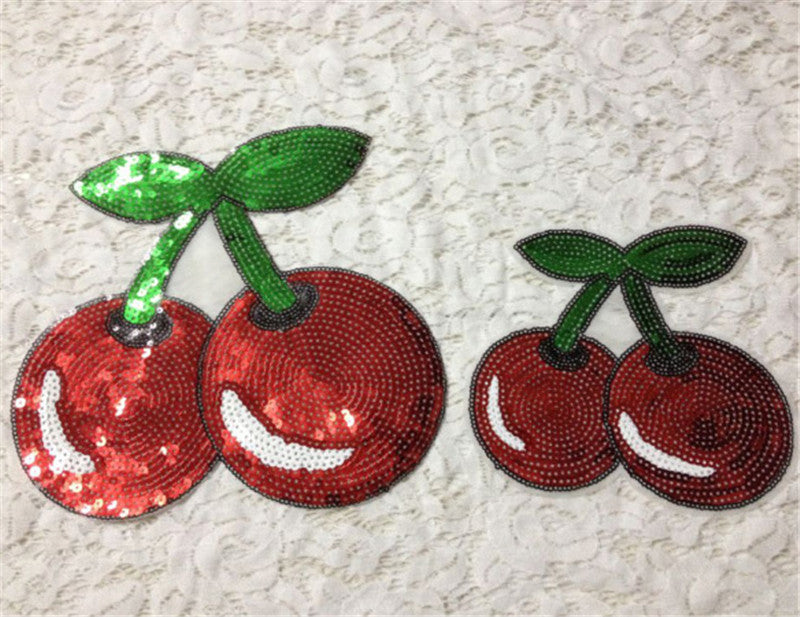 Sequin Cherry Iron-On Patch