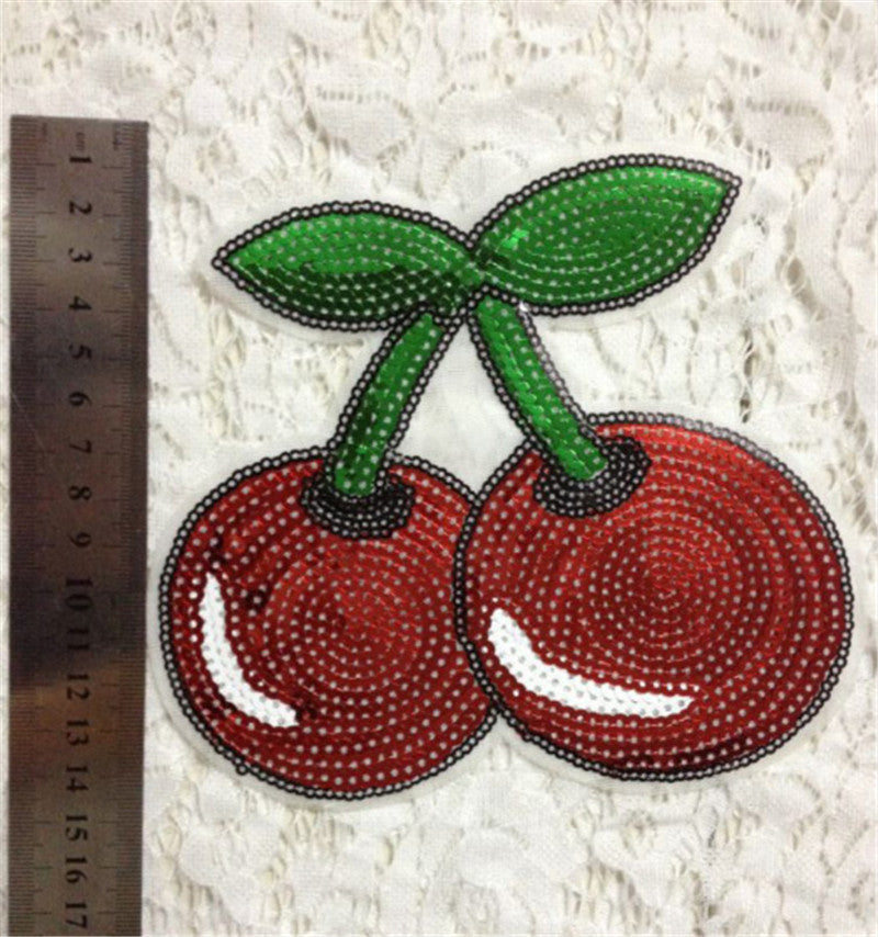 Sequin Cherry Iron-On Patch