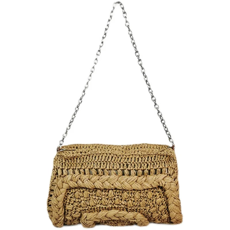 Woven Straw Beach Bag Handmade