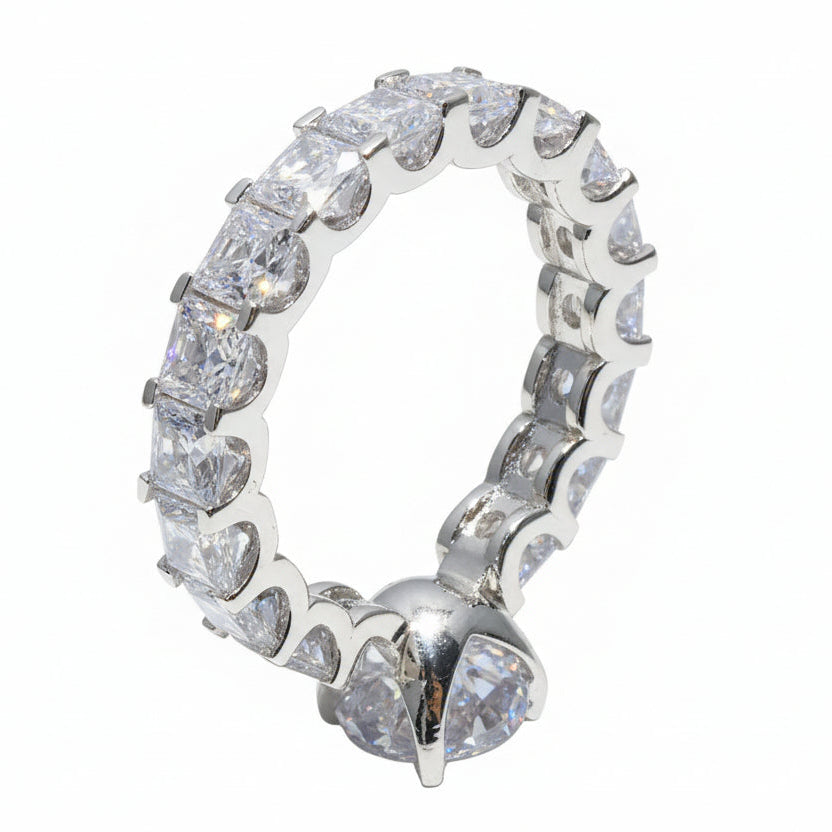Cz Zircon 925 Sterling Silver  Band Ring