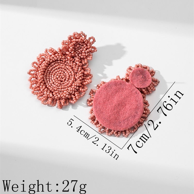Hand Woven Rice Bead Earrings