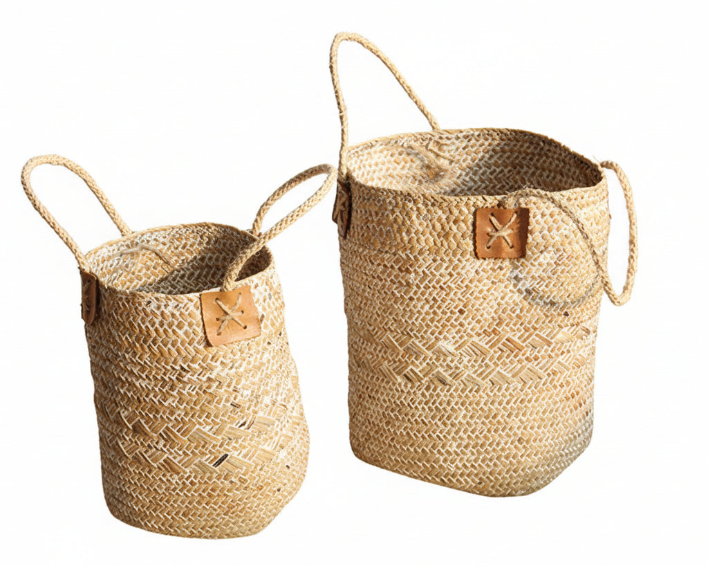Natural Straw Woven Basket