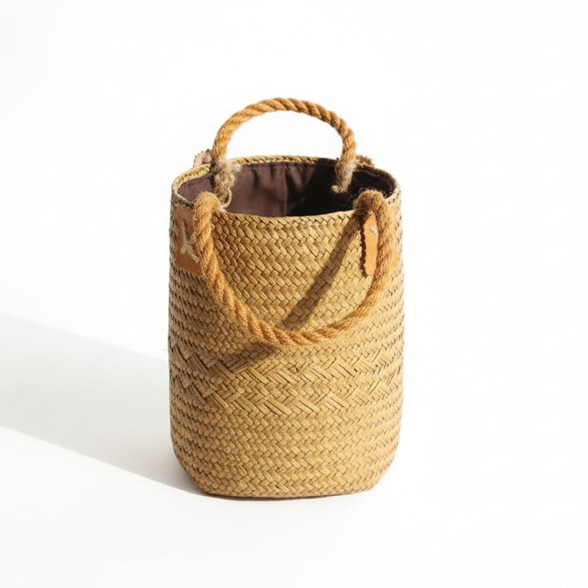 Natural Straw Woven Basket
