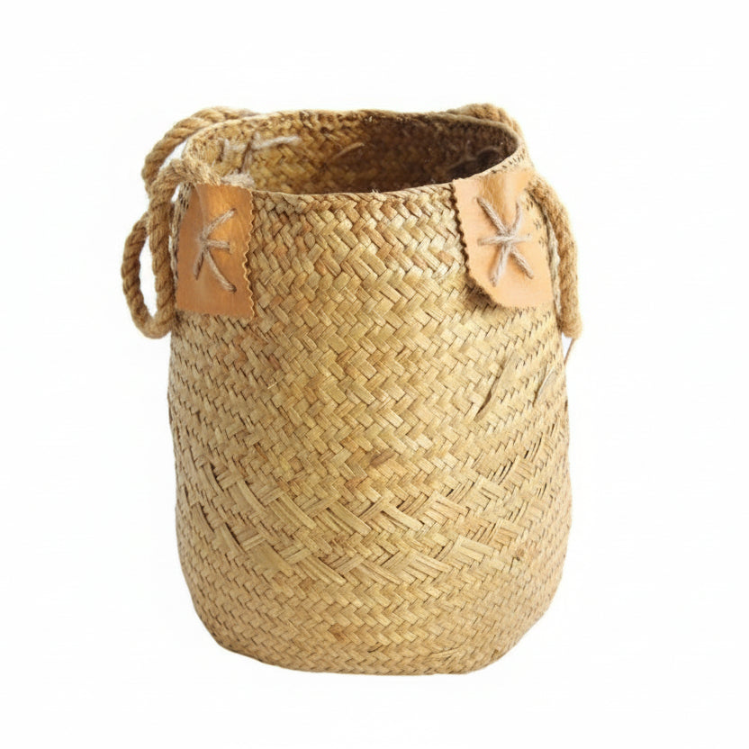 Natural Straw Woven Basket