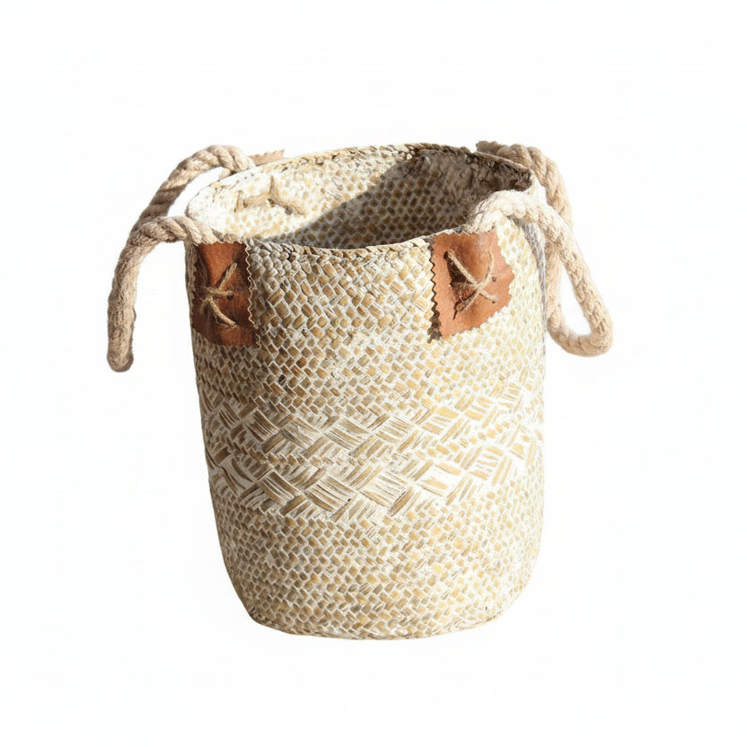 Natural Straw Woven Basket