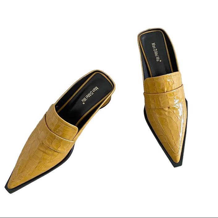 Square Med Heel Slip