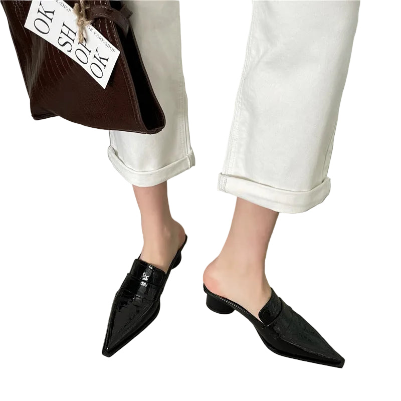 Square Med Heel Slip