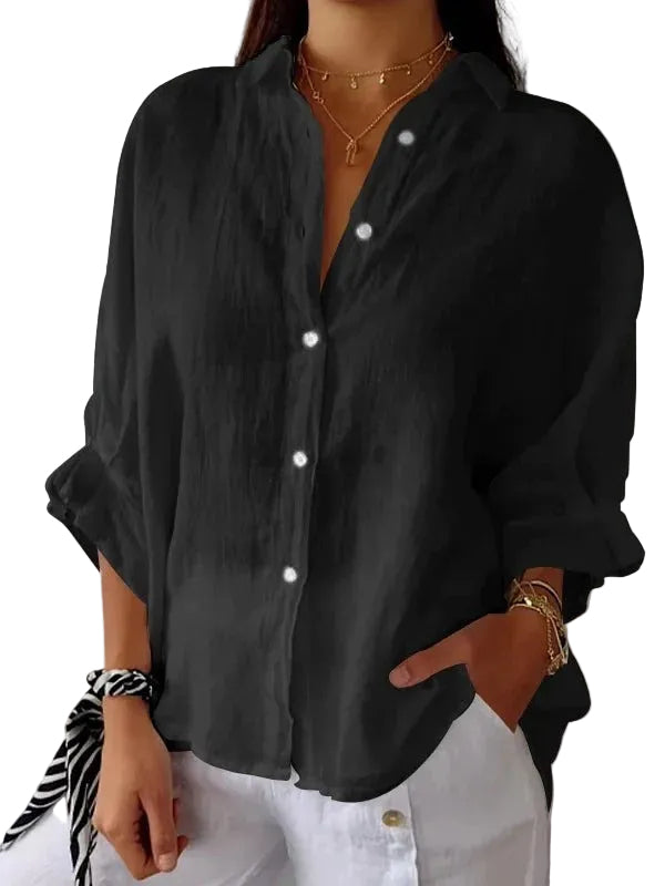 Linen Blend Tie Back Shirt