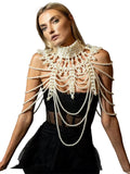 Pearl neck hanging tank top