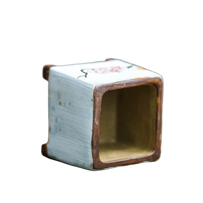 Square potted painted ceramic pots