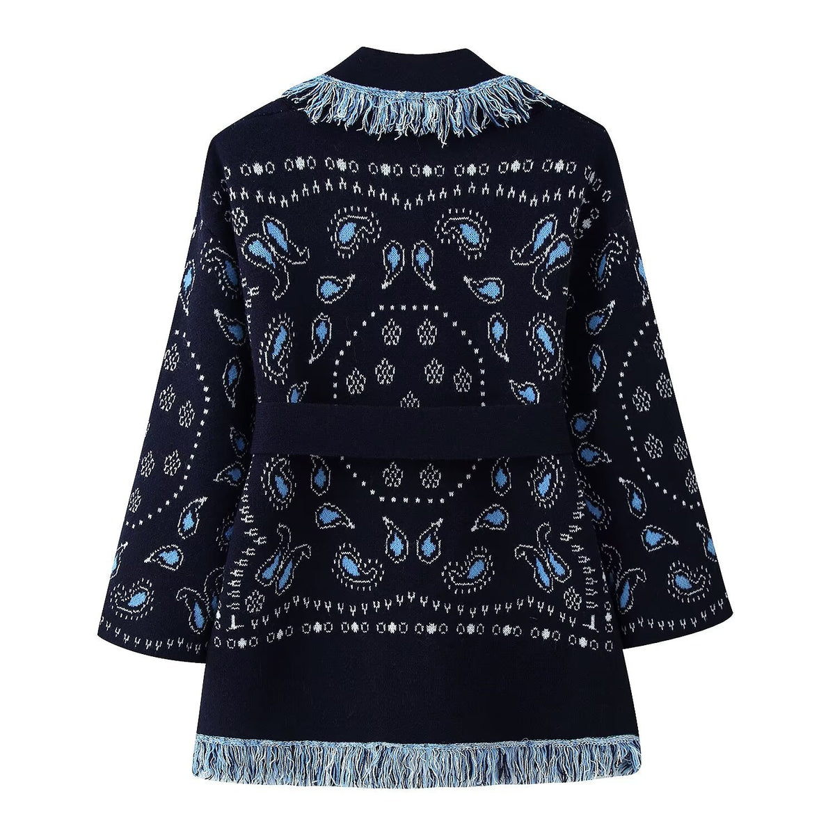 Tassel Shawl Knitted Cardigan