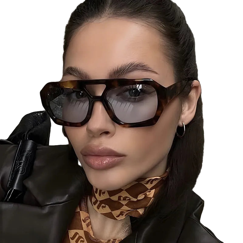 Double Beam Irregular Sunglasses