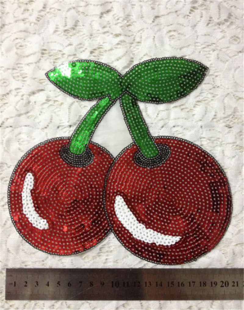 Sequin Cherry Iron-On Patch