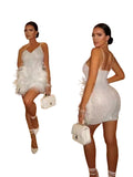 Diamond Feather Sequin Dress