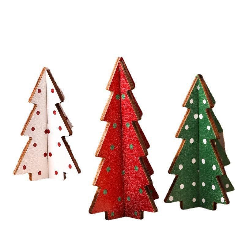 Christmas tree shaped wooden ornaments