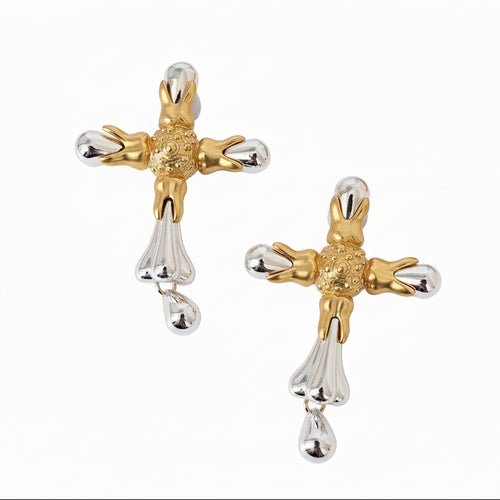 Abstract five feature earring