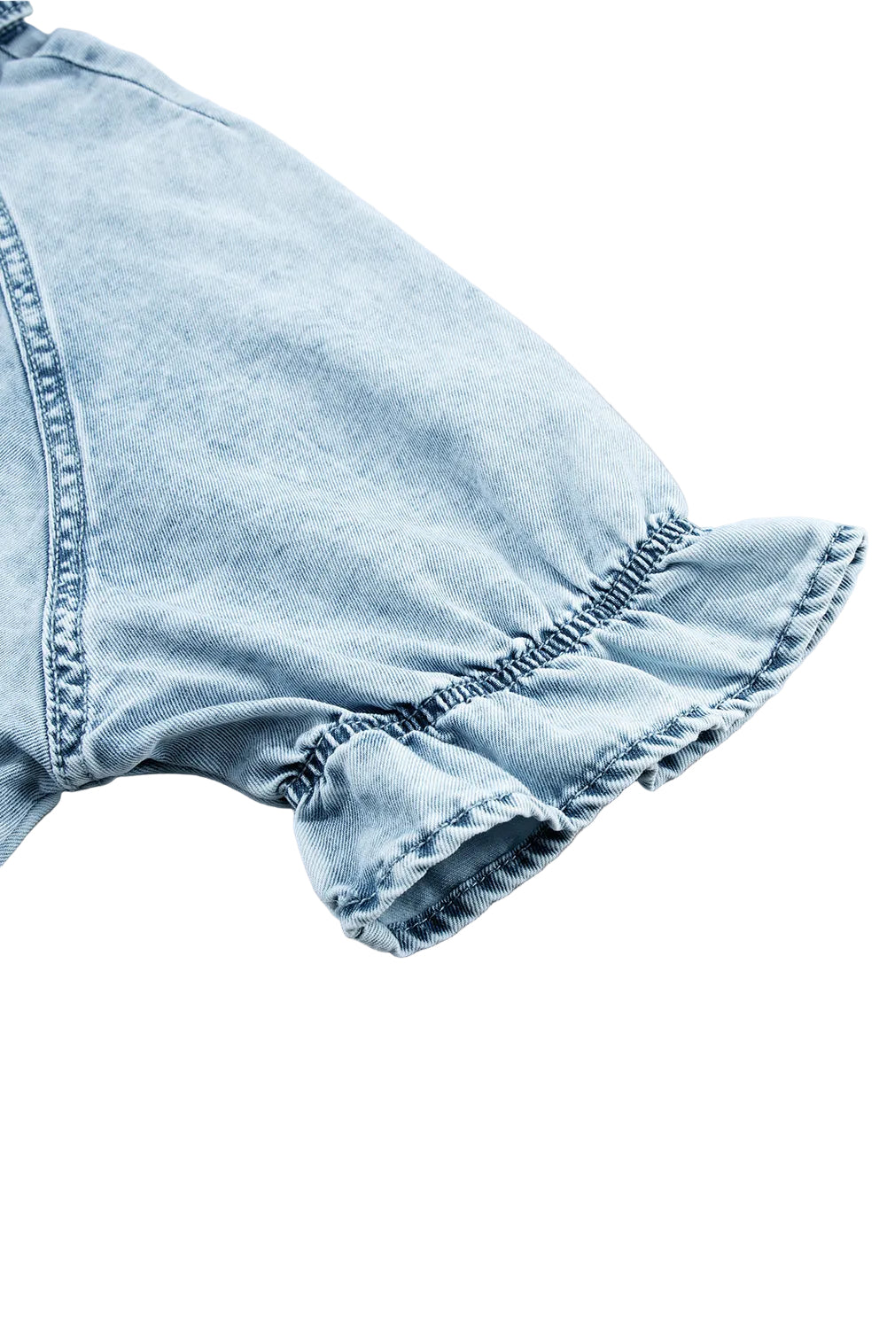 Ruffled Denim Shirt Dress