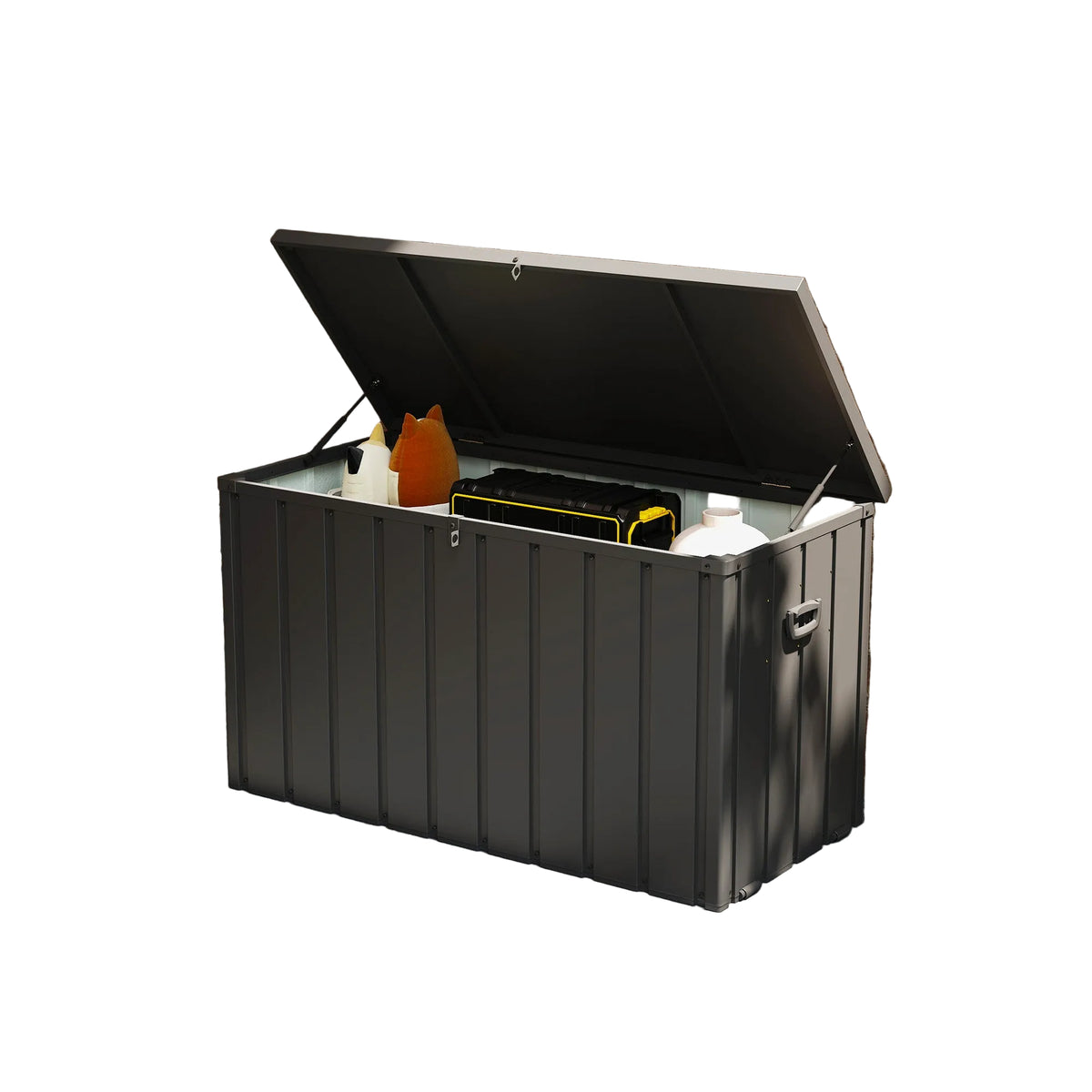 450L Galvanised Steel Garden Storage Box, With Wheels
