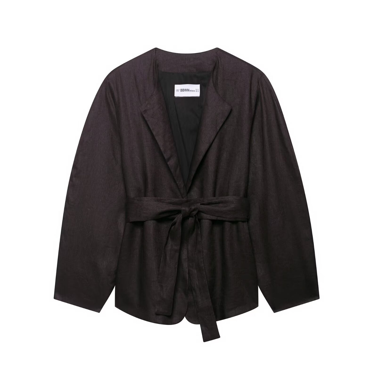 Women's Linen Waist Belt Kimono-style Outerwear + Linen Balloon Pants