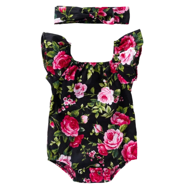 Baby Cotton Romper and Headband