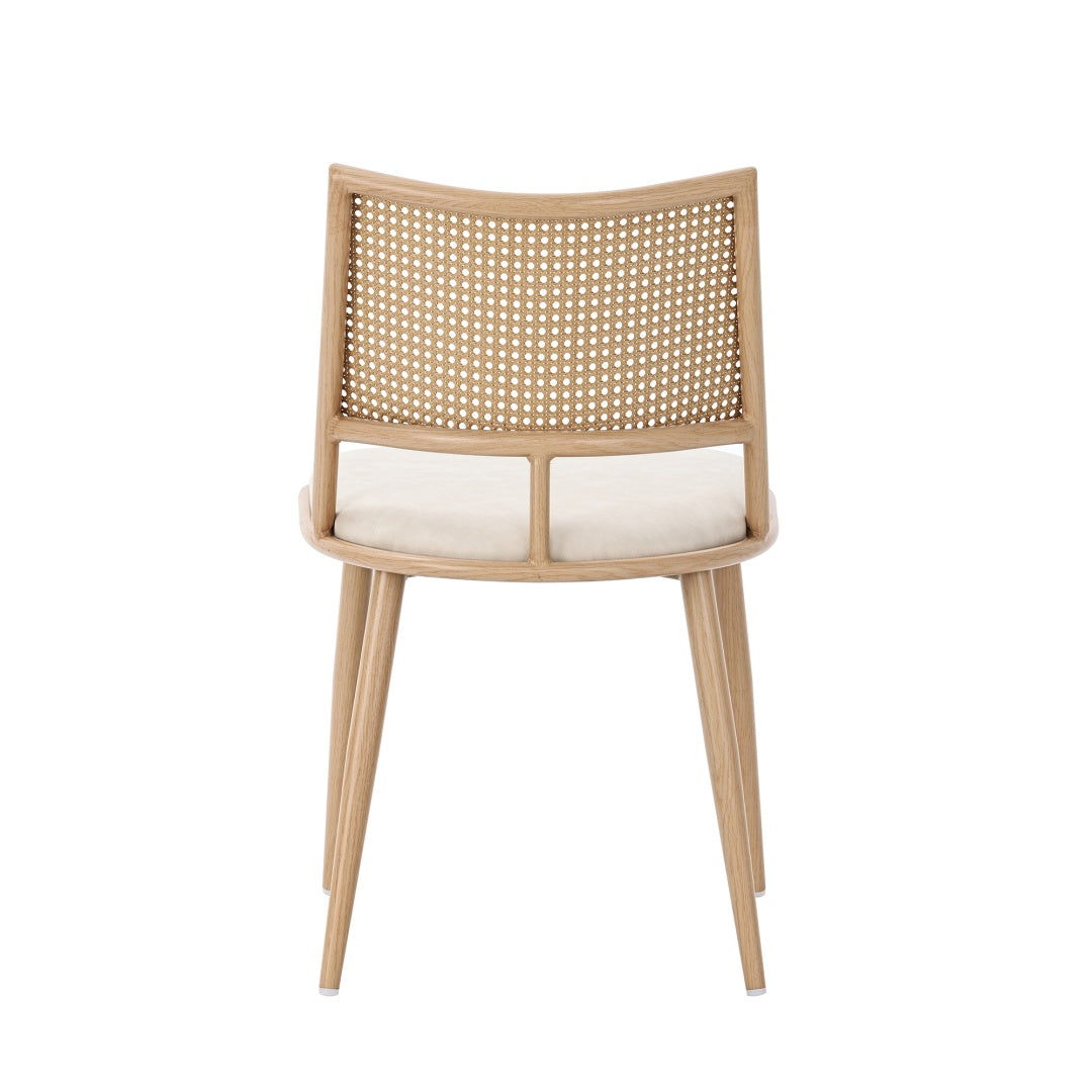 Set Of 4, Rattan Backrest, Bamboo Kitchen Chairs