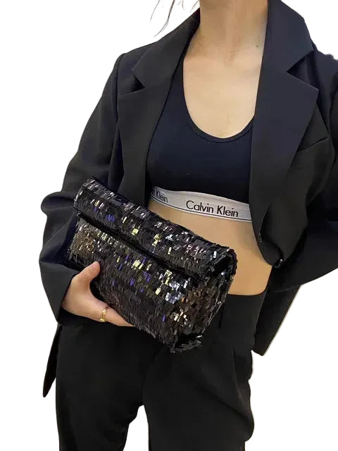 Women silver evening clutch Bag
