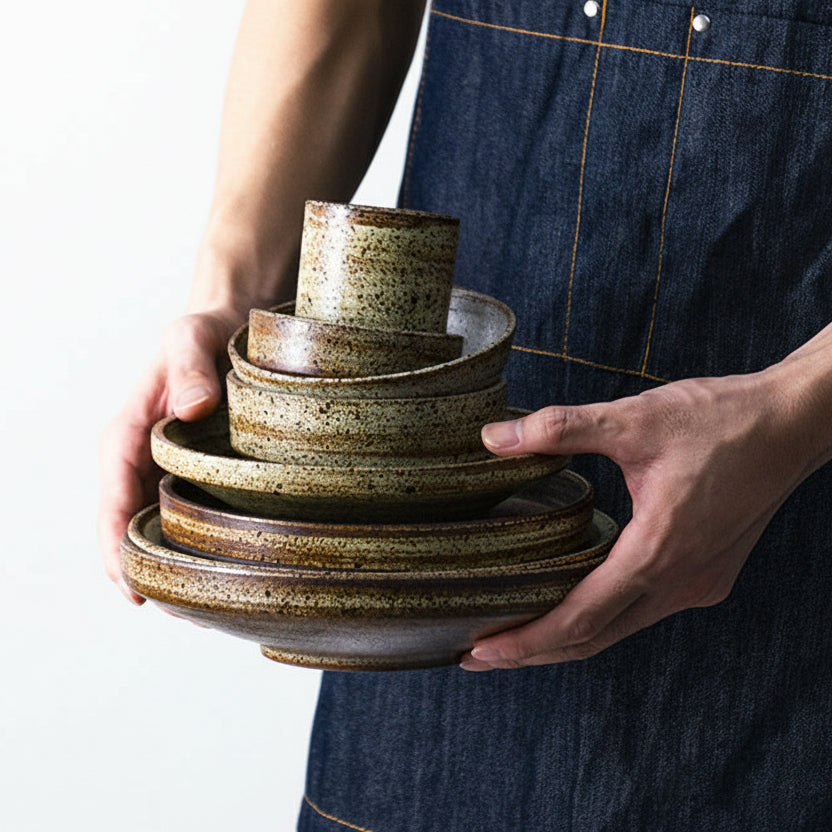 Retro Style Rough Pottery Tableware