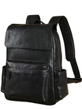 Flip-Top Design Leather Backpack