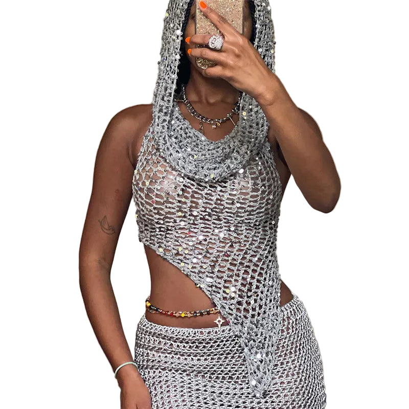 Hooded Hip Skirt Outfit